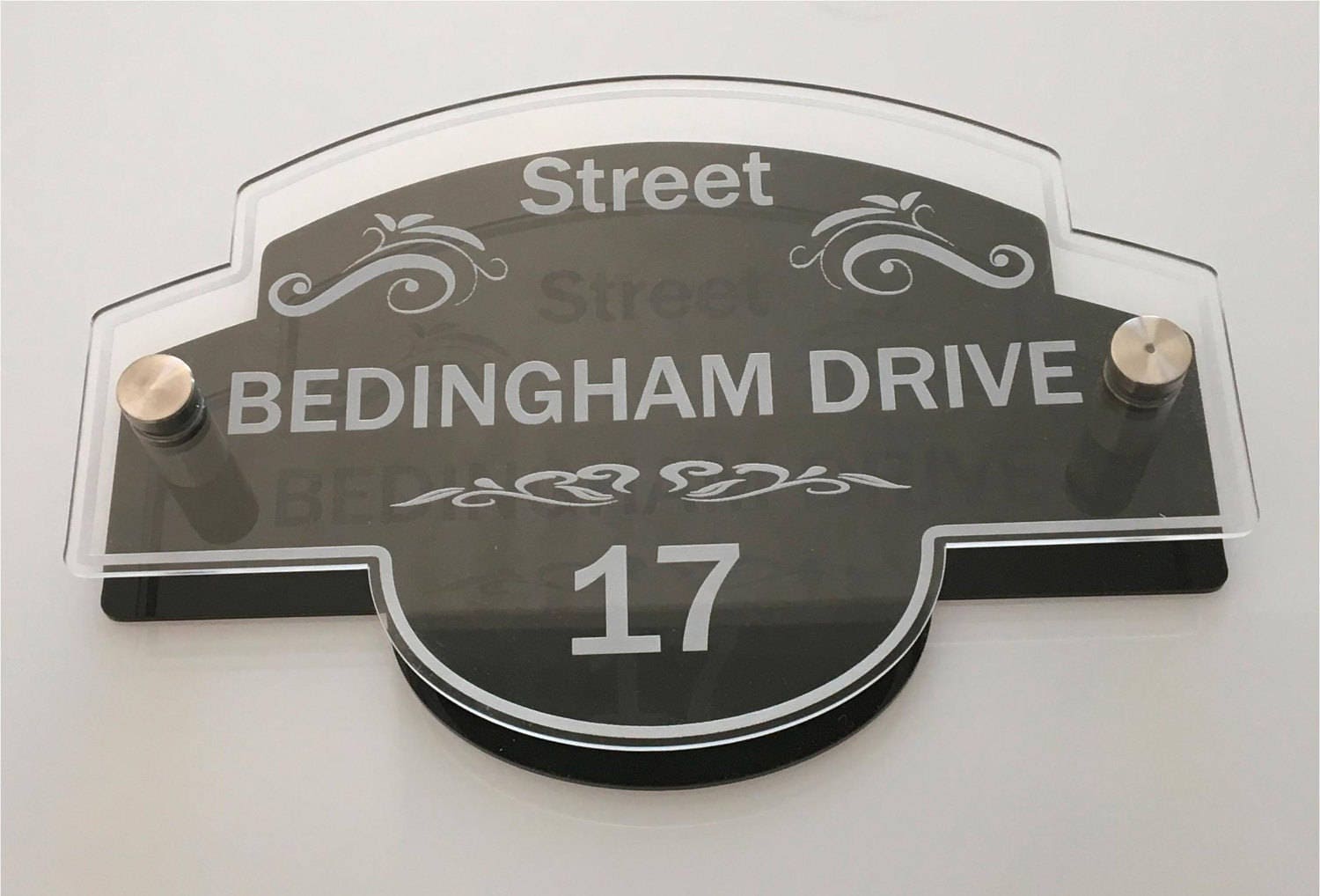 1 Perspex Acrylic house Plaque reverse engraved with stainless Etsy