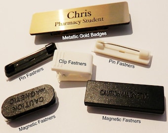 75 x 20 x 1.6 mm Custom Laser Engraved office, school, hospital, hotel name badges