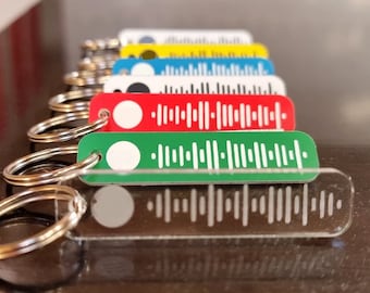 Personalised Spotify Song Code Keychain: Laser Engraved Music Gift