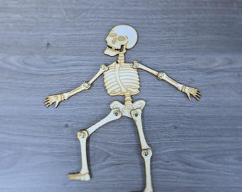 Wooden Skeleton DIY Craft Kit | Laser Cut Skeleton Cut Out | Halloween Decoration | Spooky DIY Craft | Arts & Crafts Gift