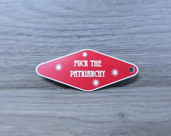 Taylor Inspired Keyring – F*ck The Patriarchy Keychain – Red Album Fan Gift – Swiftie Feminist Quote Accessory