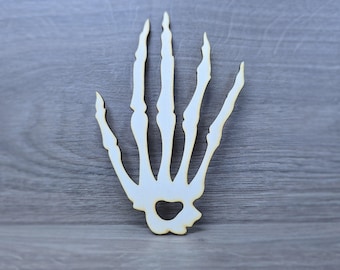 Wooden Skeleton Hand Decor | Laser Cut Halloween Decoration | Gothic Spooky Wall Art | Unique Skeleton Hand Sign | Horror Home Decor