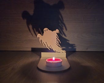 Spooky Ghoul Tealight Holder – Halloween Shadow Candle Holder, Gothic Haunted House Decor, Creepy Gift for Horror Lovers