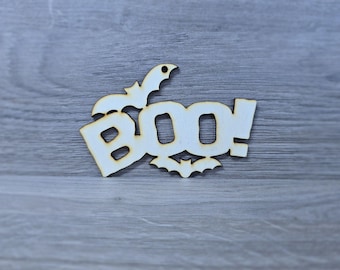 Spooky “Boo” Halloween Keychain | Ghost Keyring Gift | Cute Halloween Accessory | Trick or Treat Bag Charm | Laser Engraved Keychain