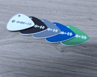 Personalised Spotify Code Guitar Pick Keychain: Custom Music Gift