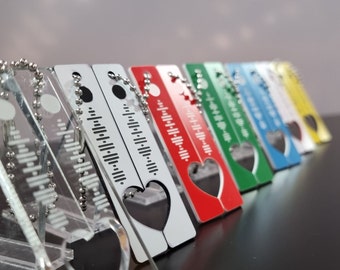Pair Of Personalised Song Code Keyrings/Keychains - Perfect Gift For Couples & Weddings