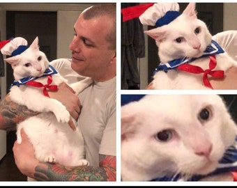 Disfraz de marinero/Stay Puft para gatos