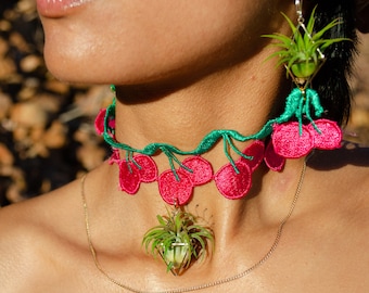 Air Plant Choker Necklace · Fruit Cute Harajuku · Real Plant · Eco-friendly Sustainable Gifts for Her · Plant Hanger · Handmade