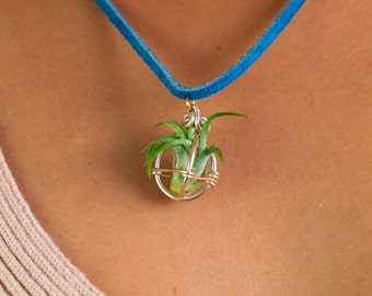 Air Plant Necklace Pendant · Sustainable Living Jewelry · Eco-friendly Gift · Statement Necklace · Hippie Botanical Jewelry for Plant Lovers