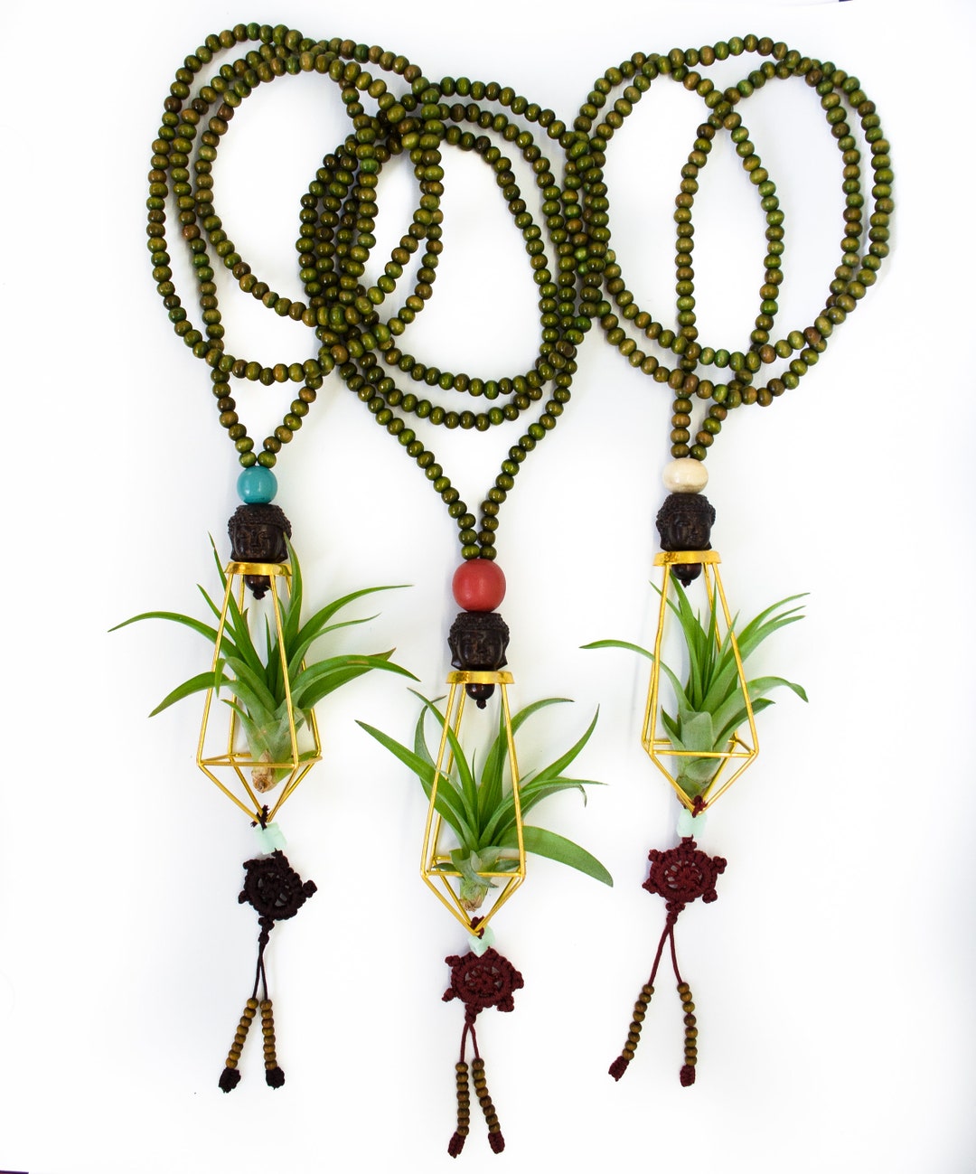Air Plant Terrarium Necklace 108 Mala Prayer Bead W/ Sacred Etsy