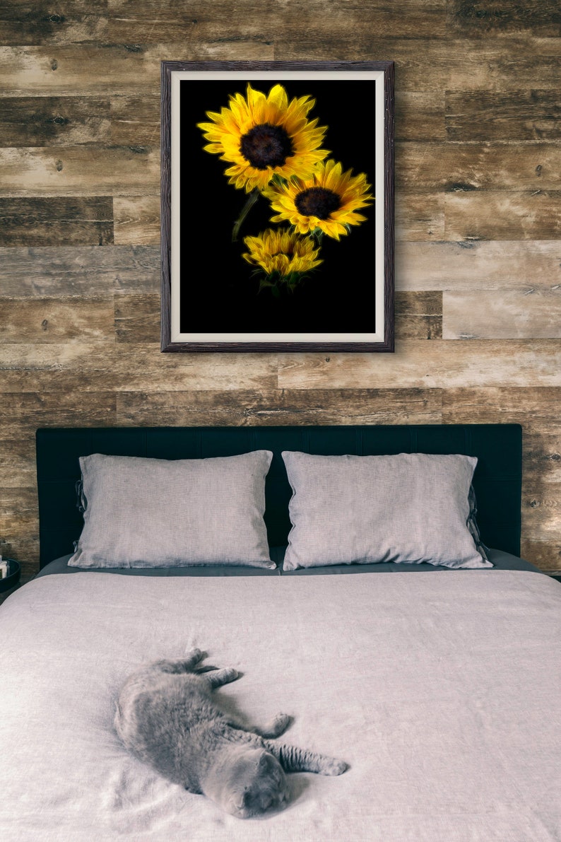 vertical print,wall decor,home decor bedroom wall art Yellow Sunflower photograph,Canvas Art,gift for her,art print