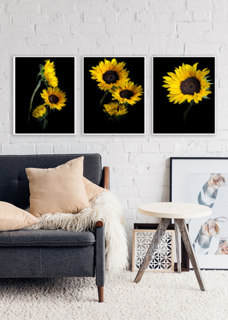 vertical print,wall decor,home decor bedroom wall art Yellow Sunflower photograph,Canvas Art,gift for her,art print