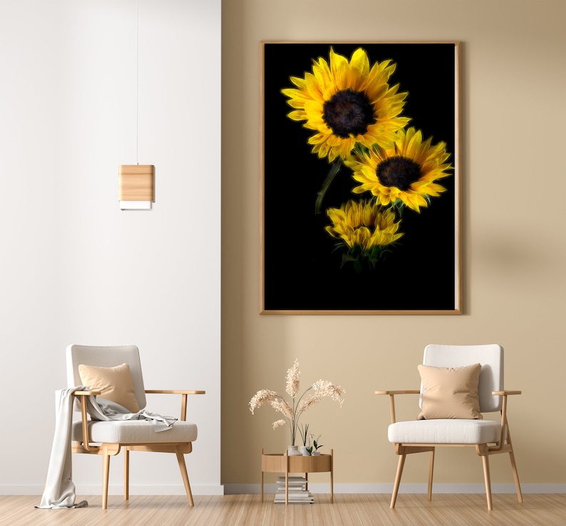 vertical print,wall decor,home decor bedroom wall art Yellow Sunflower photograph,Canvas Art,gift for her,art print