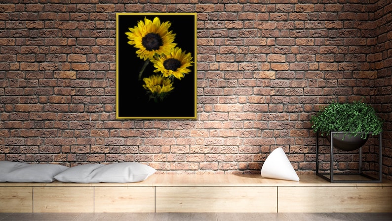 vertical print,wall decor,home decor bedroom wall art Yellow Sunflower photograph,Canvas Art,gift for her,art print