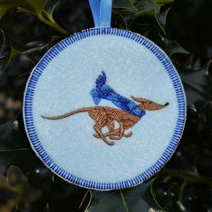 Greyhound with scarf Ornament