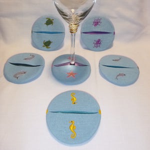 Ocean Theme Stemware Coasters