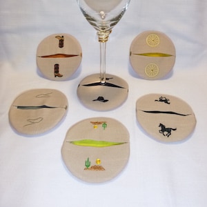 Western Theme Stemware Coasters