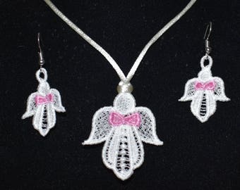 Angel Pendant and Earrings
