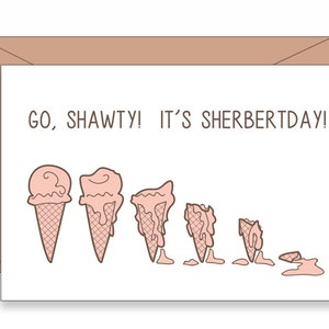 It&#39;s Sherbertday Birthday Card commercial use, humor birthday images, ice cream clipart, instant download