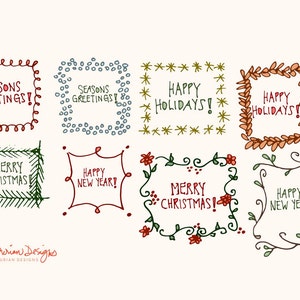 Design your own frames Christmas border boxes clip art commercial use holiday rectangular border clipart, royalty free instant download