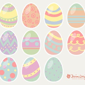 Easter eggs clipart commercial use, patterned clip art, April, spring, rabbit bunny, faberge, polka dots, vector pastel instant download