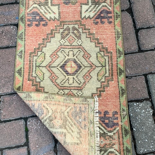 Small Rug, Oushak Small Rug, Vintage Small Rug, Bedroom Rug, Door Mat, Yoga Mat, Mat shops Rug, Turkish Hand Made Wool Oushak Small Rug1’5”x2’9”ft