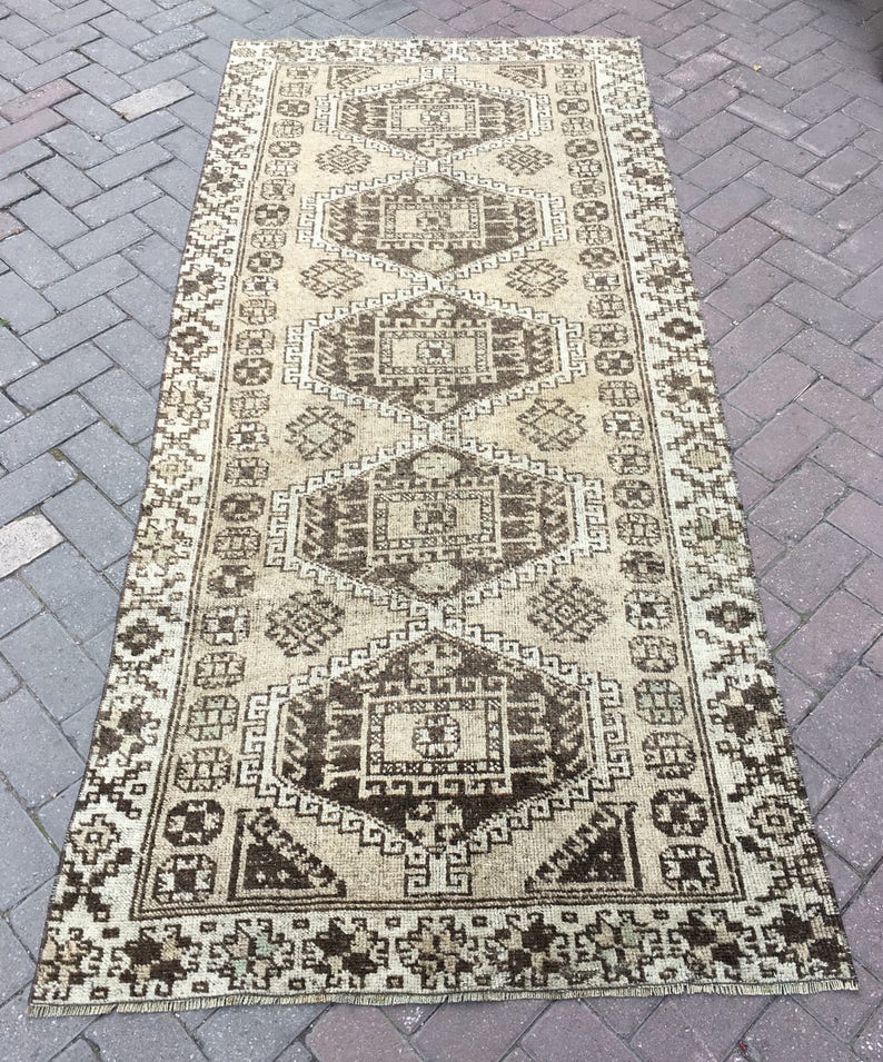 Oushak rug. Vintage oushak rug. Hand made wool rug. Pastel Etsy