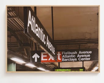 Metro New York | NYC Brooklyn Subway Station Wall Art | Subway Sign Print