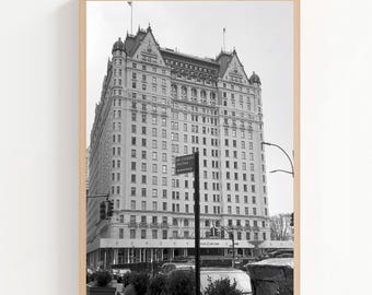 New York City Architecture Black and White Photography | Facade of Plaza print