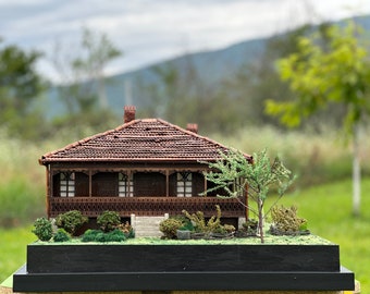 This product is made to order and is a miniature model of a real house.The house is located in Georgia in Guria | Miniature house