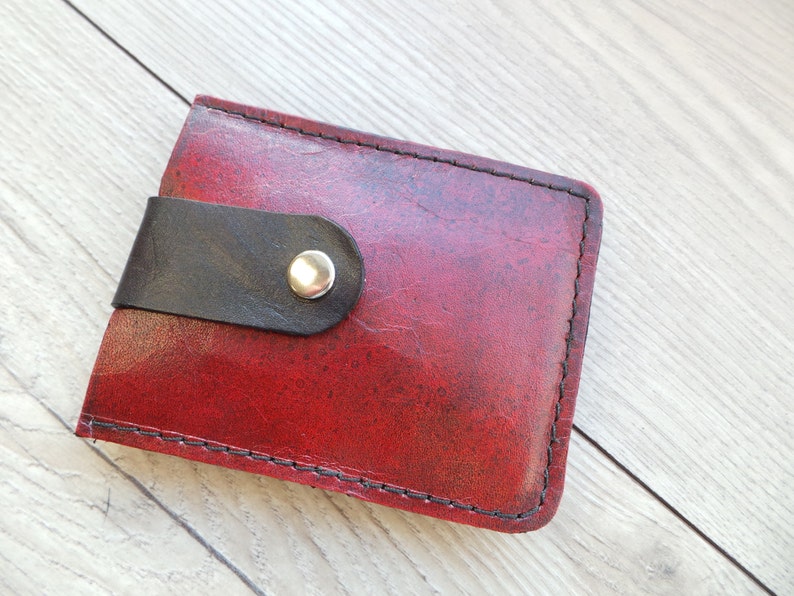 Leather Wallet Money Clip Mens Leather Wallet Money Clip Etsy - image 0