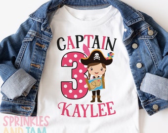 Pirate Birthday Shirt, Pirate Girl Shirt, Pirate First Birthday, Pirate Captain Birthday, Girl Birthday Shirt, Any Age