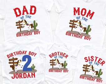 Cowboy birthday shirt, family, cowboy birthday boy, 1st birthday, matching family birthday shirt, parent birthday shirt, sibling, Any Age