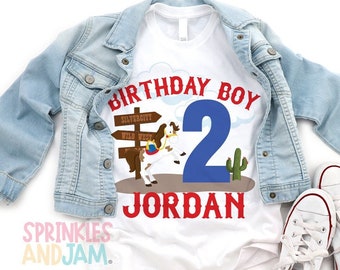 Cowboy Birthday shirt, rodeo birthday shirt, western 1st birthday, birthday shirt for boy, baby toddler youth shirt - any age - SHORTSLV