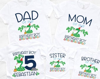 Family Birthday shirts - Snake Matching Family Birthday Shirts - birthday boy - reptile birthday shirt for boys - Sibling Shirts