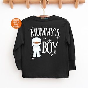 Mummy&#39;s Boy Halloween Tee: African American Toddler Boys Spooky Shirt
