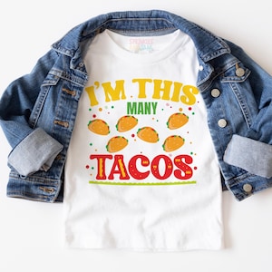 6th Birthday Shirt | Taco birthday Im this Many Tacos Tee | Fiesta 6th Birthday Outfit | Personalized Fiesta Party | Kids