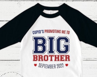 Valentines Big Brother Shirt - Big Brother To Be - Valentine Pregnancy Announcement - Announcement to Dad - RAGLAN