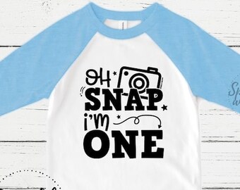 1st Birthday Shirt, 1st Birthday Shirt Baby Boy, First Birthday Outfit, First Birthday Shirt, Oh Snap Im One, Im One Shirt - RAGLAN