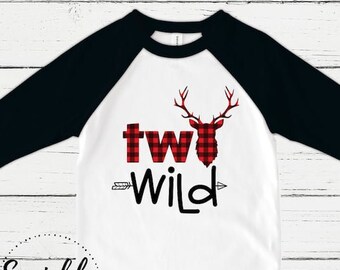 Two Wild Birthday Shirt: Lumberjack 2nd Birthday Raglan