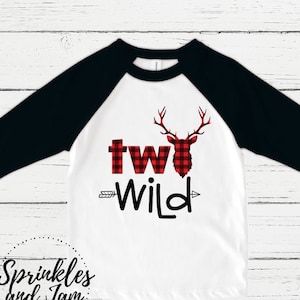 Two Wild Birthday Shirt: Lumberjack 2nd Birthday Raglan