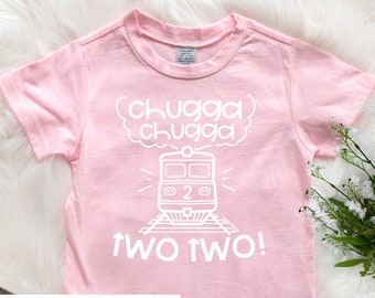 Train birthday shirt, Chugga chugga Two Two, 2nd birthday shirt girl, funny birthday shirt, second birthday shirt - SHORTSLV