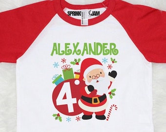 Christmas Birthday Boy Shirt, Christmas Birthday Shirt For Boys, Christmas 1st Birthday, SANTA SACK Birthday Shirt