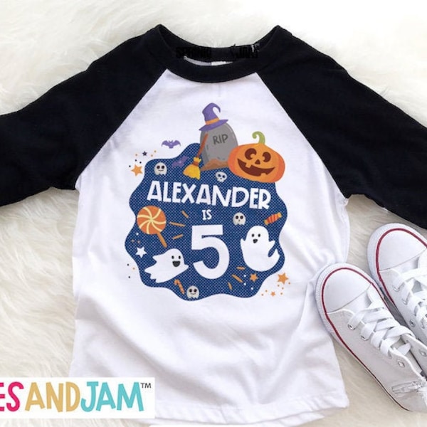 Halloween birthday shirt, Birthday Boy, Halloween Birthday Shirt For Boys, Halloween 1st Birthday, Trick or Treat Birthday Shirt- RAGLAN