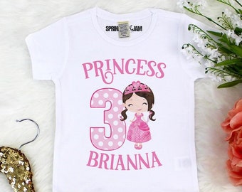 Princess Birthday Shirt, 1st Birthday Princess, 2nd Birthday, Any Age Girls Birthday Shirt, Pink Princess, Birthday Princess - SHORTSLV