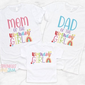 Rainbow Birthday Girl Shirt: Matching Family Party Shirts