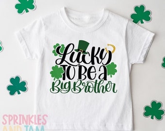 St Patricks day shirt, Big Brother St Patricks Shirt, Brother to be Patricks day pregnancy announcement, Kids, Toddler, Youth - SHORTSLV