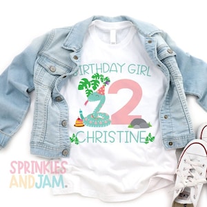 Reptile Birthday girl shirt, snake birthday shirt, gecko 1st birthday, birthday for girls, baby toddler youth shirt - any age - SHORTSLV