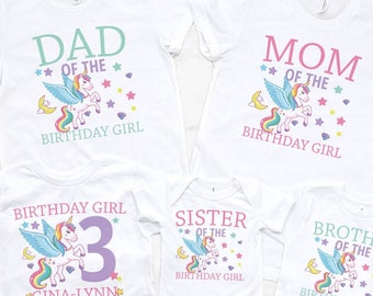Unicorn birthday shirts family - Pony Matching Family Birthday Shirts - Cute unicorn birthday shirt for Girls - Sibling Shirts
