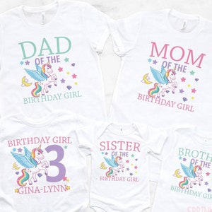 Unicorn birthday shirts family - Pony Matching Family Birthday Shirts - Cute unicorn birthday shirt for Girls - Sibling Shirts